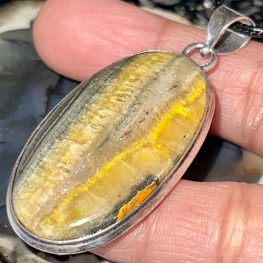 Indonesian Buzzing Bumblebee Jasper Pendant 2”